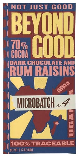 Beyond Good 70% Rum Raisins Microbatch Chocolate Bar, 2.12 Ounce