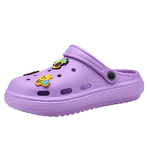 Femmes Sabots Adulte Mules et Sabots D'Été Chaussures de Jardin Sandales Légère Anti-Glissement Pantoufles de Plage Confort Classic Sabots EVA Clogs Violet 38 Cover