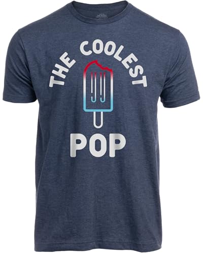 The Coolest Pop - Funny Gifts for Dad Pops Fathers Day Regalos for Grandpa Papa Mens T-Shirt-(Navy L)