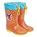 PERLETTI Bing Bottes de Pluie Enfant Turquoise - Bottines Imperméables Bleu Clair pour Petits Garçons avec Lapin Noir - Semelle Anti Dérapante et Fermeture Orange (Orange, 24/25 EU)