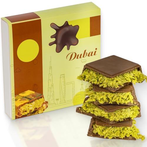 Dubai Chocolate Bar with Pistachio – 3.5 oz – Handmade Viral Dubai Chocolate – Crispy Shredded knafeh with Rich Chocolates, Ready to Eat, Perfec