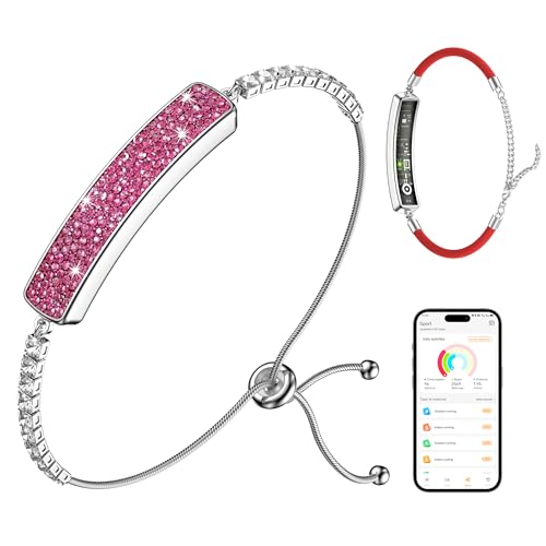Smart Bracelet for Women, Health Activity Fitness Trackers, 24/7 Heart Rate, HRV, Blood Oxygen & Stress Monitor, 24H Sleep Tracker, Free APP for iOS & Android, Pink