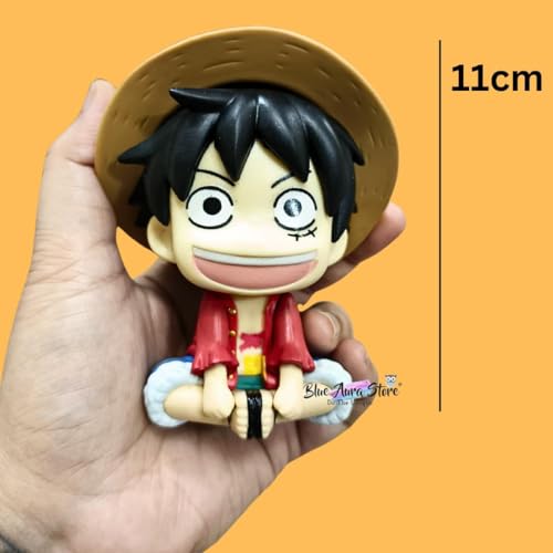 Image of FUNFOB Luffy Action Figure Height -12cm Collectible for Anime Fans Manga Weeb PVC Multicolour | Luffy Look Up