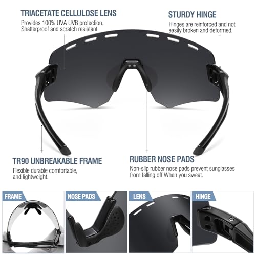 Image of DUCO Polarized Sports Sunglasses for Men Women Driving Cycling Mountain Bike Fishing Running Golf Sun Glasses DC0049
