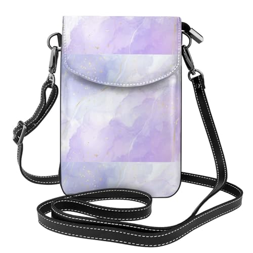 Pochette téléphone marbre violet pastel, petit sac bandoulière idéal pour les sorties