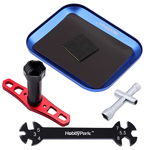 Hobbypark 17mm Wheel Spanner Tools - Hex Nut Driver, Turnbuckle Wrench, Screw Tray for RC Car,...