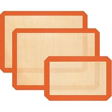 Silicone Baking Mat, 3 Pack Reusable Baking Mat, Non-Stick, Food Safe Silicone Mats for Baking, Oven Baking Sheet for Making Cookies, Macaroons, Bread