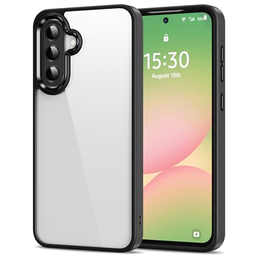 HOOMIL Crystal Clear Hülle für Samsung Galaxy A56 5G, Nie Vergilbung Durchsichtig Handyhülle Stoßfest Schutzhülle - Schwarz