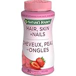 NATURE'S BOUNTY Hair, Skin & Nails, Helps Maintain Health of Hair, Skin & Nails, Helps Development of Bones, Teeth, Cartilage & Gums, Aids Wound Healing, Antioxidant, Strawberry Cream Flavour, 200 g