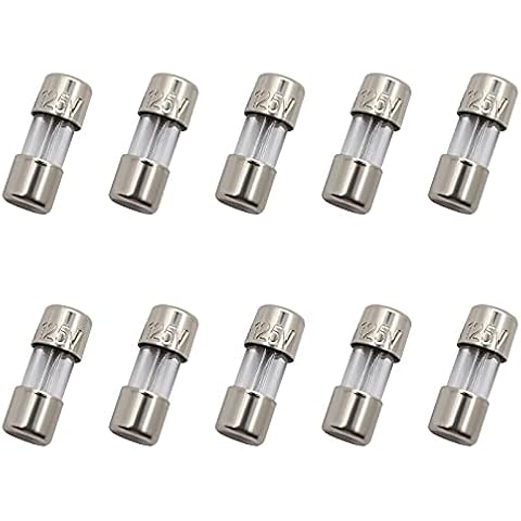 SIXQJZML 10 Pack F5AL Fast-Blow Mini Fuse 5A 5amp 125V Glass Fuses 0.14 x 0.39 inch / 3.6 x 10 mm (125Volt) (F5A) Cover