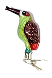 Dekoration, kein Spielzeug Weihnachtsbaumschmuck Tropischer Vogel auf Clip Glas mundgeblasen handbemalt