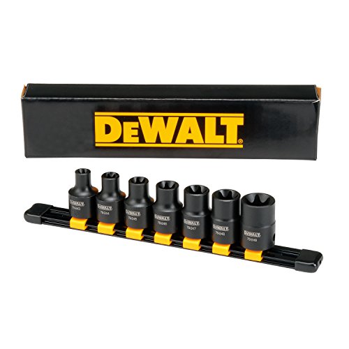 DEWALT DWMT19260 7PC MM 1/2Drive Impact Extension Torx Set Black