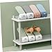 MUELODSIC 4pcs Adjustable Double Layer Shoe Slots Organizer Space-Saving Rack for All Shoe Types Non-Slip Design Gray and Green for Home and Closet Use