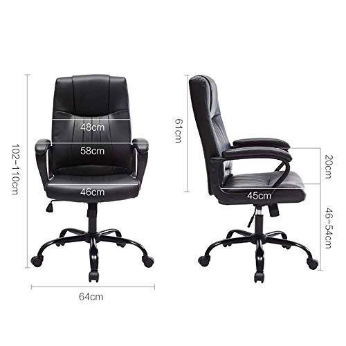 Chaise de bureau pivotante cuir PU tabouret de travail ajustable - 3
