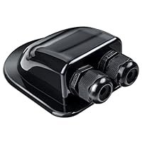 NUOOO Solar Kabeldurchführung 2-Fach Solar Dachdurchführung Ziegel wasserdichte Solarmodule Kabelverbinder für Wohnmobil Photovoltaik RV, Camper Sat-Anlage und Klimaanlage Caravan Booten ABS Schwarz