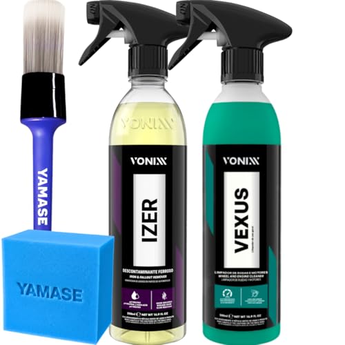 Kit Limpa Rodas Motor Automotivo Vexus Izer Vonixx Pincel Espuma Yamase