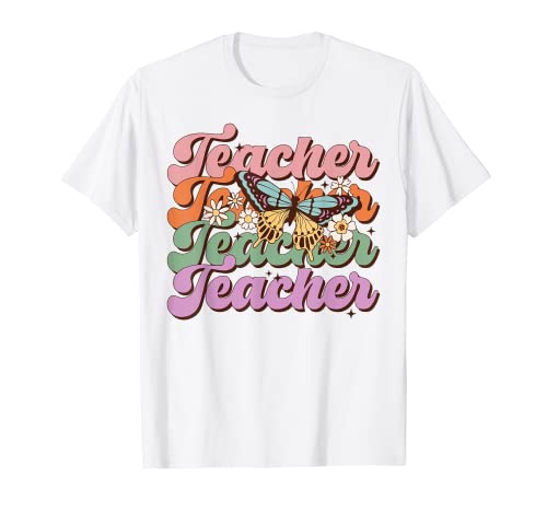 Divertida mariposa de verano, retro, divertida, para profesor Camiseta