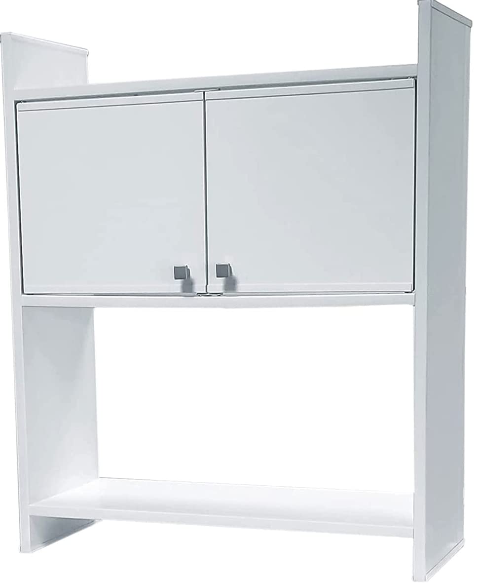 Negrari Regal für Waschmaschinenschrank aus PVC, feuchtigkeitsbeständig, Wandbefestigungsset, 65 x 26,4 x 78 cm, Weiß