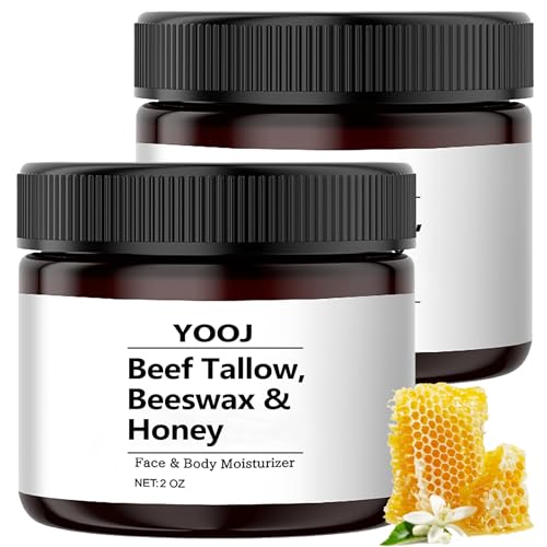 Yooj Beef Tallow Beeswax and Honey Face Moisturizer, 2 Oz Plausibley Tallow...