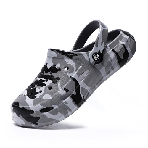 Image of Kids Boys Girls Classic Camo Garden Clogs & Mules | Lightweight Summer Shoes - Quick-Dry Non-Slip Beach Clogs