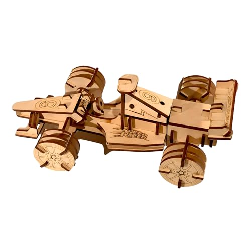 Image of DIY Wooden 3D Puzzle for Kids & Teens - Formula 1 Car Model | Easy to Assemble Construction Toy & School Project | Aesthetic Home Decor & Cognitive Skill Builder