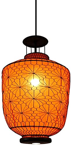 Pendant lamp artisanal style palais chinois en maille de fer forgé