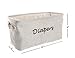 Dejaroo - Baskets for Organizing Diapers and Newborn Essentials, Baby Diaper Caddy Organizer, Embroidered Baby Shower Gifts for Moms, Linen Basket with Handle, 12 x 6 x 6 Inches, Grey