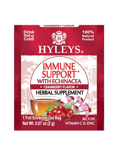 Hyleys Immunity Tea With Echinacea Cranberry Flavor - 25 Tea Bags (1 Pack) - Support Your Immune System #TOP2