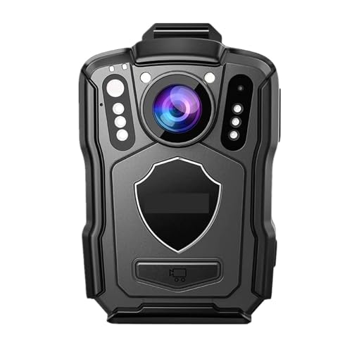 LLOOPK Cámara Corporal M5 1440P grabadora de policía de 170 ° cámaras montadas de grabación de 15 Horas IP67 videocámaras Mini Bodycam Impermeables(Built in 64GB)