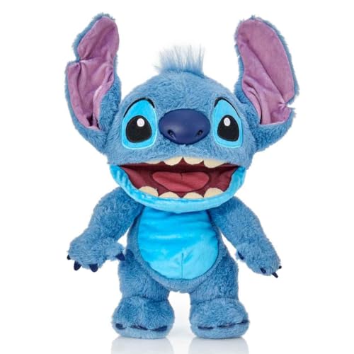 Wow! Stuff Disney Chatty Stitch Deluxe Puppetronic Interaktive Animatronik Puppe mit über 50 Sounds spricht und bewegt Sich Größe ca. 30cm für Kinder und Erwachsene Blau