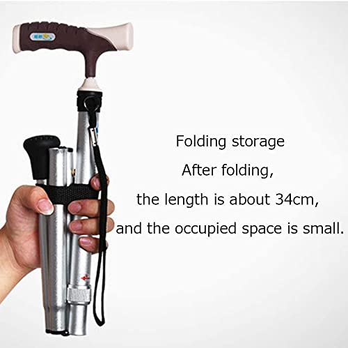 Canne de marche pliante en aluminium réglable pour senior - 2