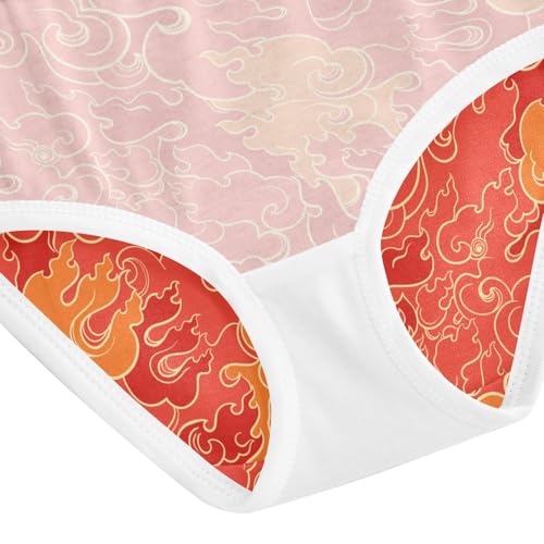 Little Girls' Soft Cotton Underwear Kids Breathable Comfort Red Flame Panties Briefs Toddler 5