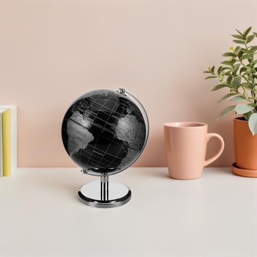 Globe terrestre interactif 14 cm noir argent UKCOCO - 5