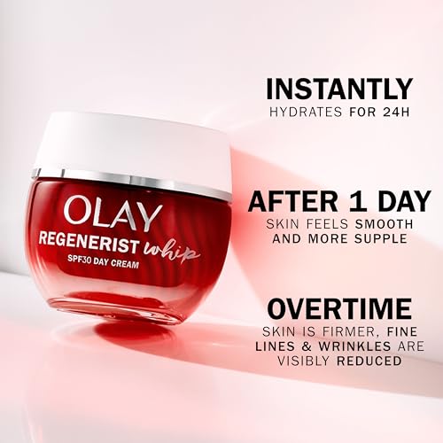 Olay Regenerist Whip Day Face Cream SPF30, Lightweight Anti-Wrinkle Firming Skincare Moisturiser, with Sun Protection, Anti-Ageing Niacinamide, Peptides, Sunscreen, Renews, Firms and Hydrates, 50ml - Image 3