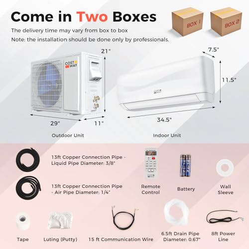 Costway 1015-CYFP 12000Btu Mini Split Air Conditioner& Heater thumb #6