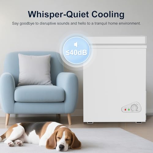 Image of 7.0 Cu Ft Chest Freezer - Compact Deep Freezer with 7-Level Thermostat, Removable Basket & Top Opening, for Home Kitchen(White,7.0)