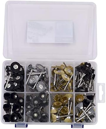 Merryland Mini Rotary Tool Accessory 180 Pcs Set Mini Brush Wheel Cup End Nylon Brass Steel Bristle Brush for Electric Power Tool DIY
