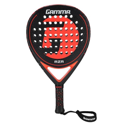 GAMMA RZR Padel Racket – Teardrop Shape for Power & Control, Microbead Texture for Precision & Spin, Lightweight, Durable Racquet for Beginner to Intermediate Players