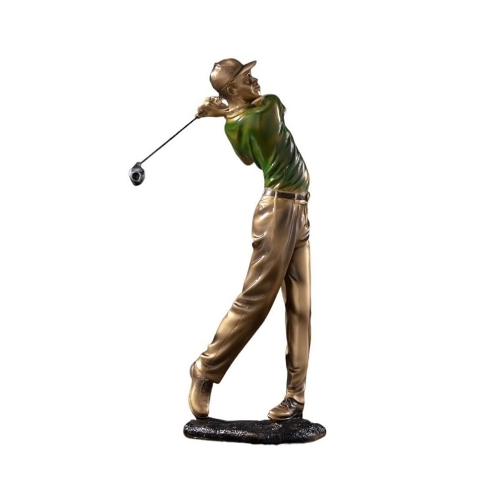 RUOXIUKHBZPS Golf Figurine Statue Golfer Decoration Arts Home Decor Sculpture Polyresin 20 inch(Green)