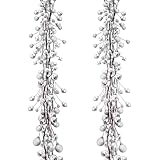 WILLBOND 9 ft Silver Assorted Christmas Ball Garland Ball Ornaments Hanging Baubles Ornament for Xmas Christmas Tree Fireplace Wreath Indoor Outdoor Home Office Decoration