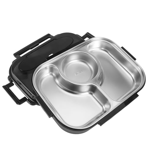 Caja térmica para comida de 2000ml Operitacx de acero inoxidable con rejilla 2