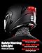 ILM Motorcycle Dual Visor Modular Flip up Full Face Helmet with LED Tail Light and Sun Visor DOT Model 906L(Matte Black,X-Large)