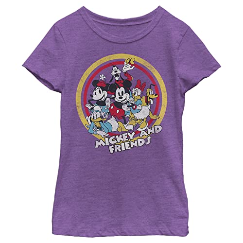 T-shirt violet chiné Disney Characters Circle of Friends pour fille taille L