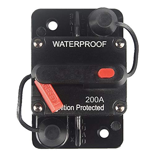 OUHL 200 Amp Circuit Breaker Manual Reset 30-250A for Car Truck Rv ATV Marine Trolling Motors Boat Vehicles,12V-48V DC (200A)