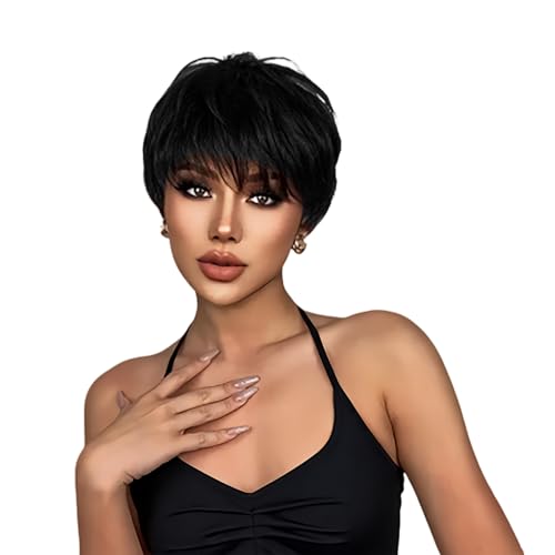 Caratteristica speciale della parrucca: le nostre parrucche per donna in capelli umani presentano uno stile pixie corto e audace popolare, offrendo un aspetto naturale e una sensazione morbida e leggera. La consistenza liscia e confortevole è facile da indossare, perfetta per ottenere un aspetto basico ma chic. Questa parrucca mette in risalto la tua bellezza naturale, dandoti un look elegante senza sforzo.