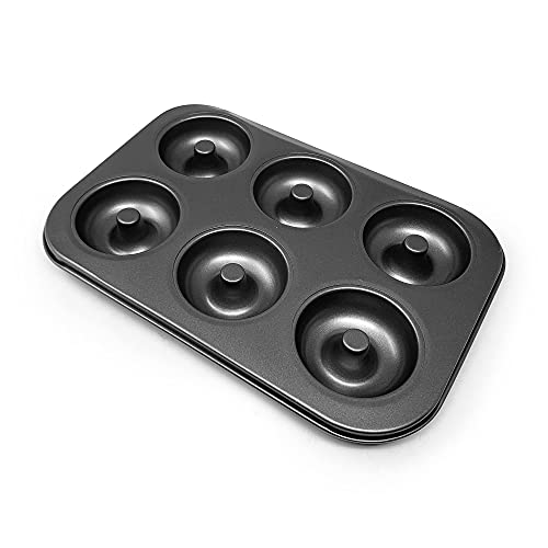 plastific 6 Cup Muffin Cake Pan Baking Tray Cupcake Deep Tin Fairy Steel Bakeware - Bakeware Pan Tray Mould Non Stick Coating (6 Cup Metal Donut Tray) - Image 3