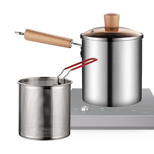 Frigideira profunda com cesta, frigideira Tempura com cesta de filtro, frigideira profunda, fritadei