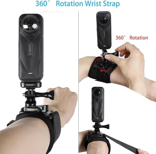 Image of Accessories Kit for Insta360 X5, One R, X and GoPro Hero 9,New Quick Release Head Strap Mount + Chest Mount Harness + Backpack Clip Holder + 360Rotating Wrist Strap