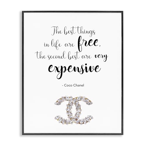 Image of 'Best Things In Life Fashion Phrase'| Framed Giclee Art | Stupell Industries | Black, 11 x 14 Inches, Easy to Hang and Sturdy, Made in USA, by Ziwei Li