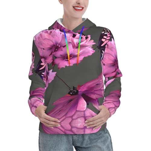 Sweat à capuche fleurs et papillons idéal pour vos sorties décontractées